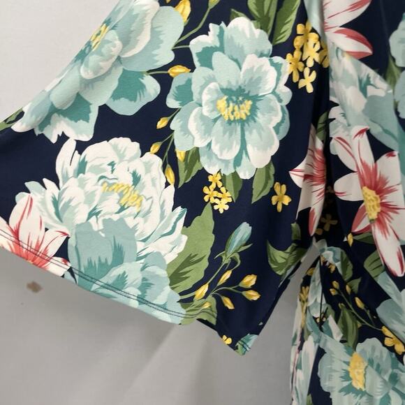 Charter Club Dress Plus size 3X Blue Green Floral Tropical Floral Stretch Knee - Picture 7 of 13